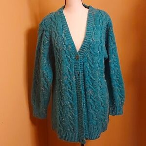 Hand knitted long cardigan